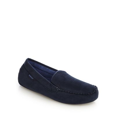 Navy 'Pillowstep' moccasin slippers